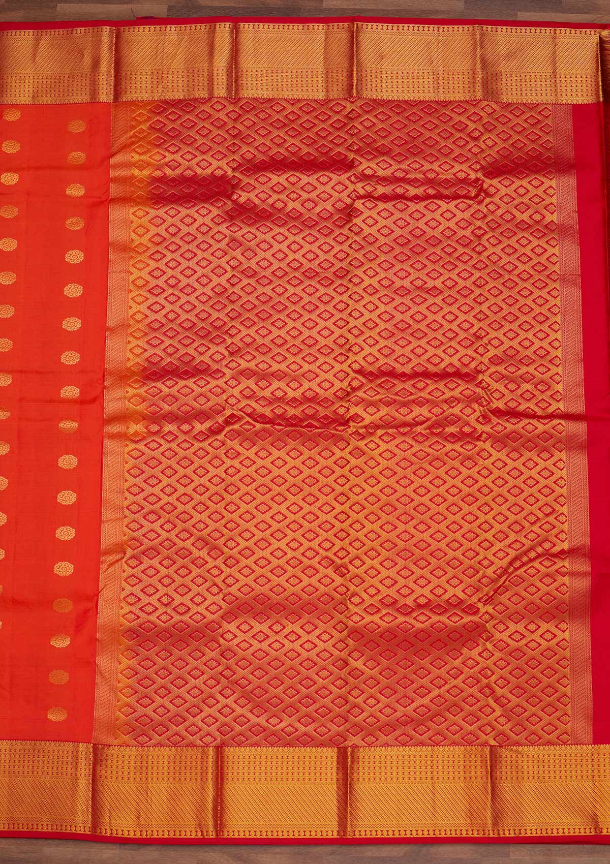 Orange Zariwork Pure Silk Designer Saree - Koskii