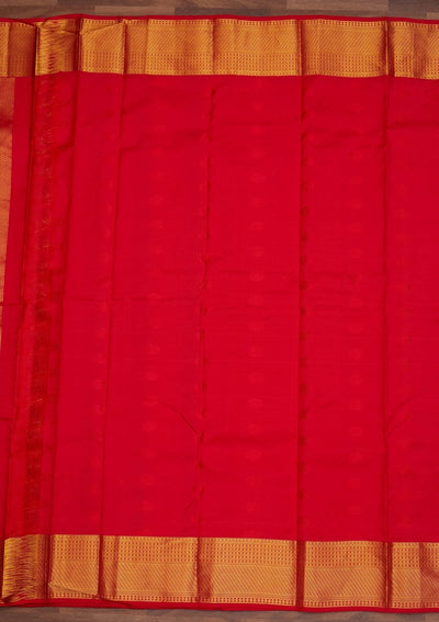 Orange Zariwork Pure Silk Designer Saree - Koskii