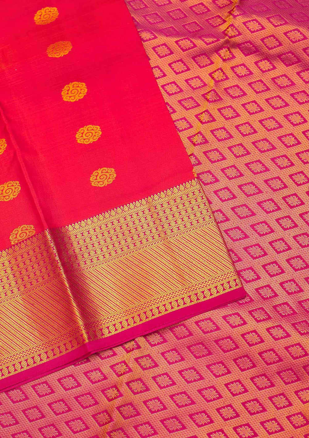 Orange Zariwork Pure Silk Saree - Koskii