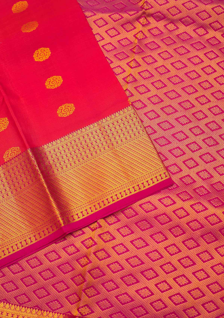Orange Zariwork Pure Silk Saree - Koskii