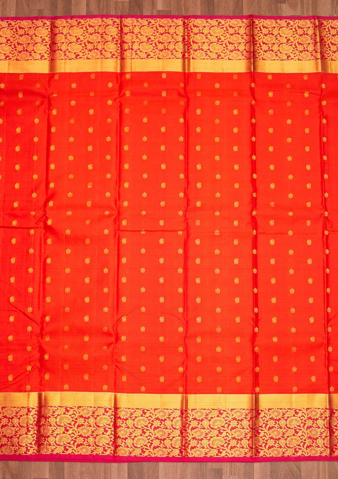 Orange Zariwork Pure Silk Saree - Koskii