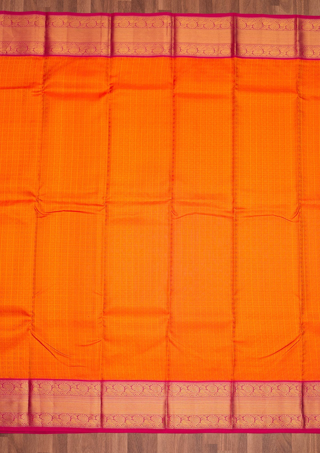 Orange Zariwork Pure Silk Saree - Koskii