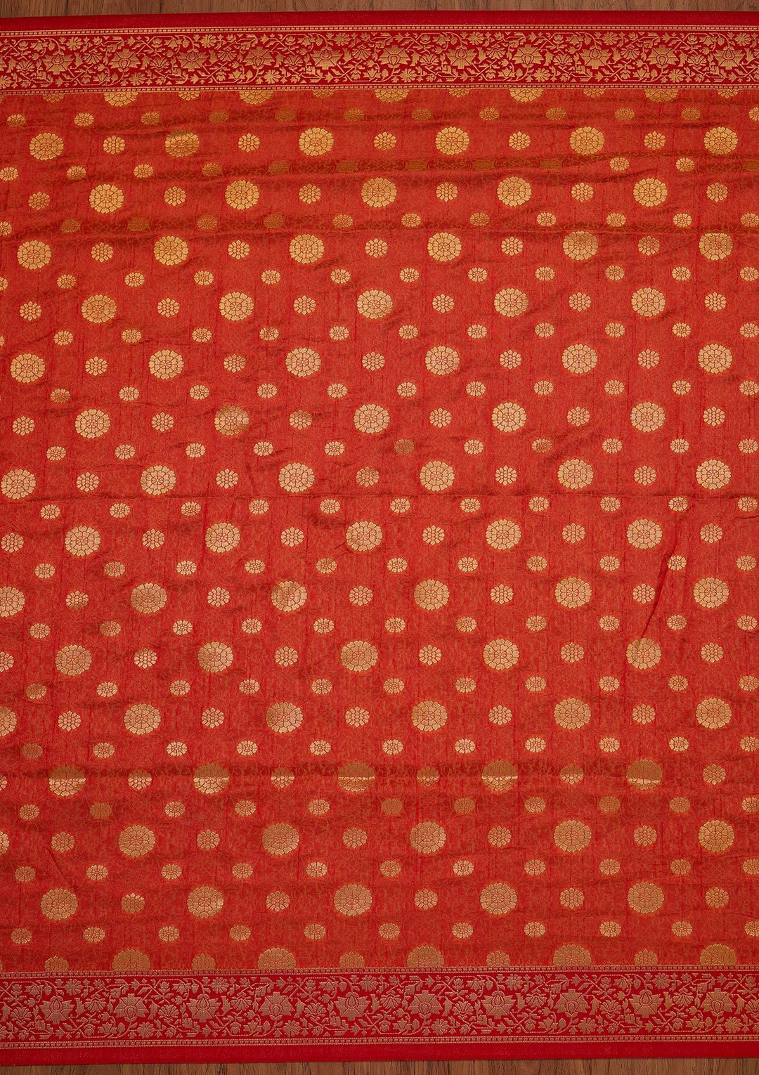 Orange Zariwork Raw Silk Designer Saree - koskii
