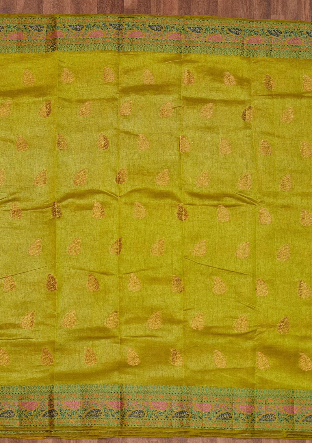Parrot Green Zariwork Art Silk Designer Saree - Koskii