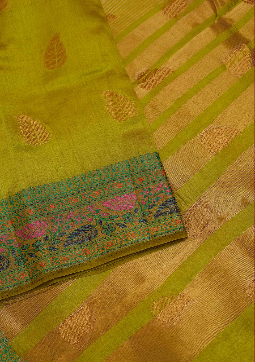 Parrot Green Zariwork Art Silk Designer Saree - Koskii