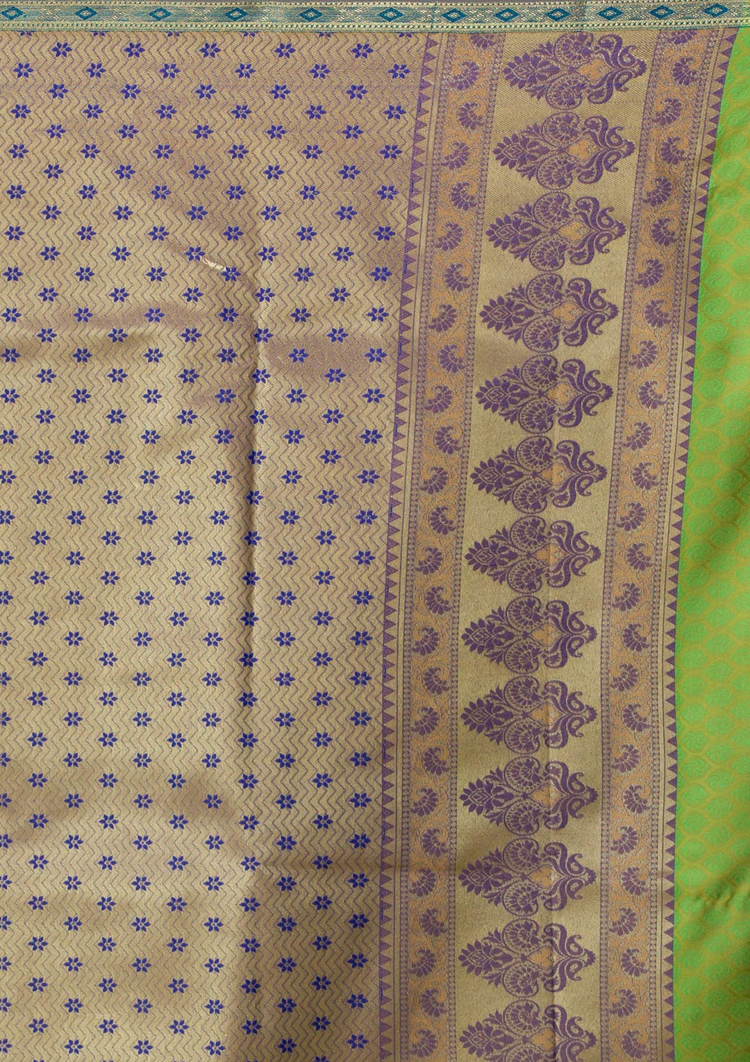 Parrot Green Zariwork Art Silk Saree-Koskii