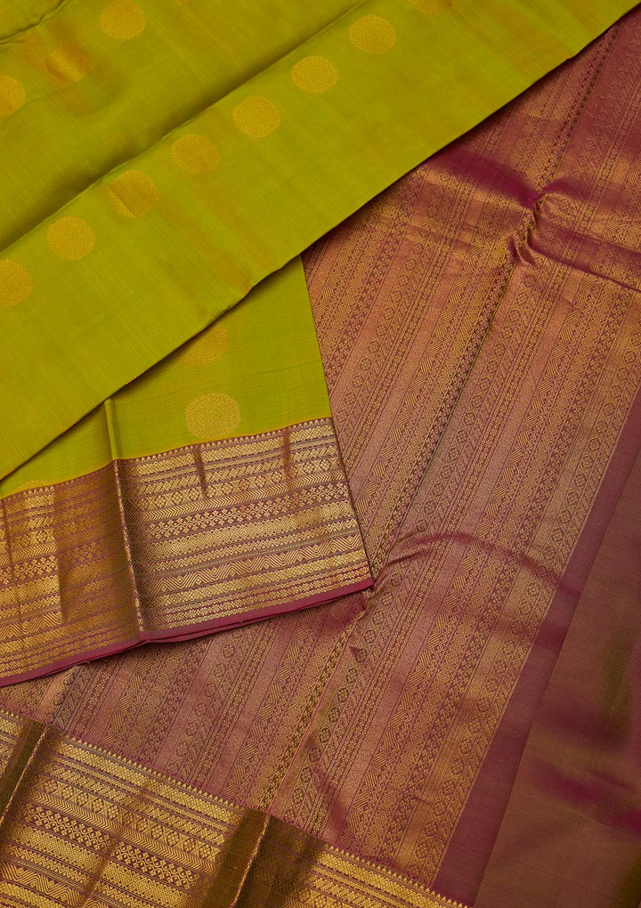 Parrot Green Zariwork Pure Silk Designer Saree - koskii