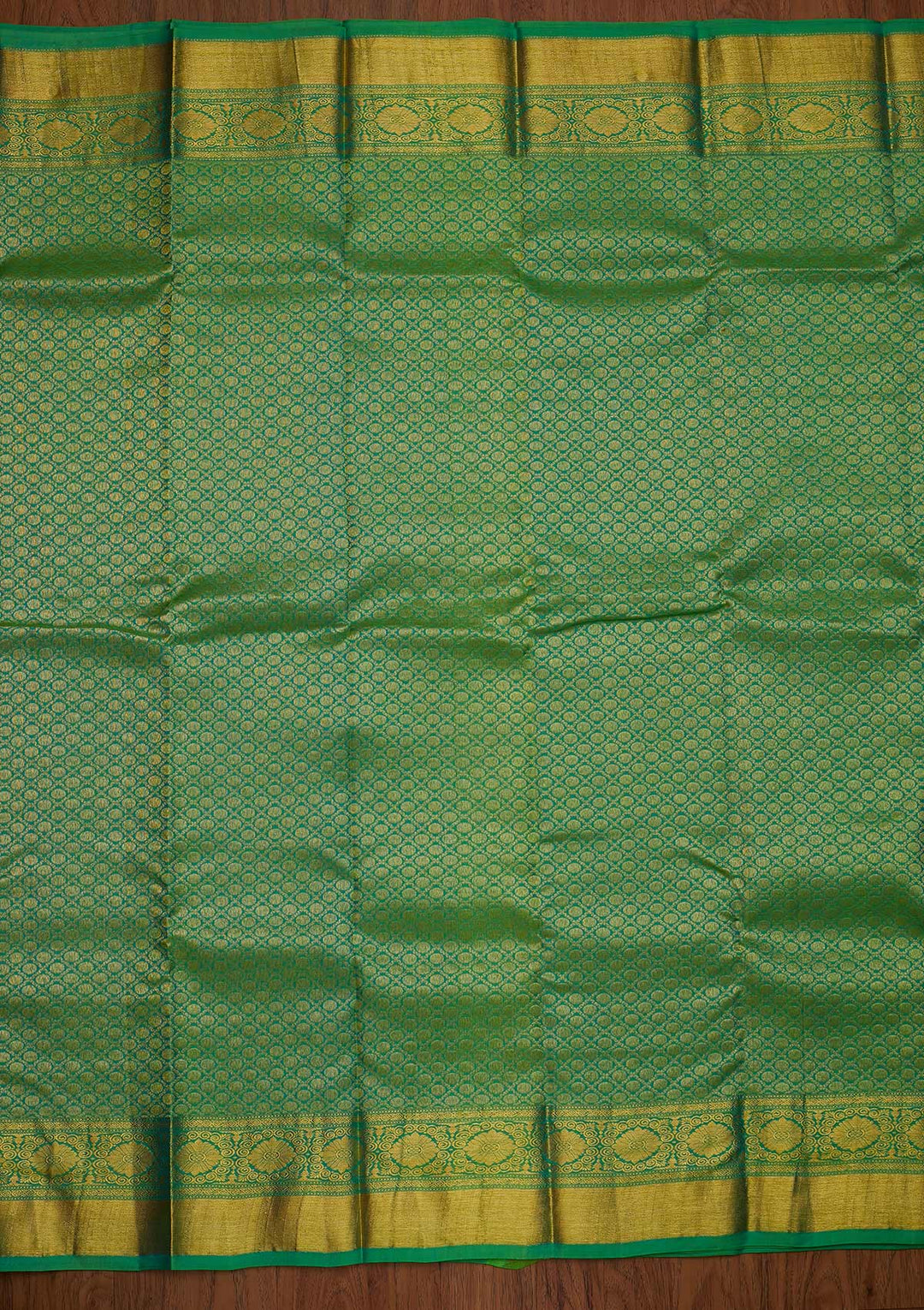 Parrot Green Zariwork Pure Silk Designer Saree - koskii