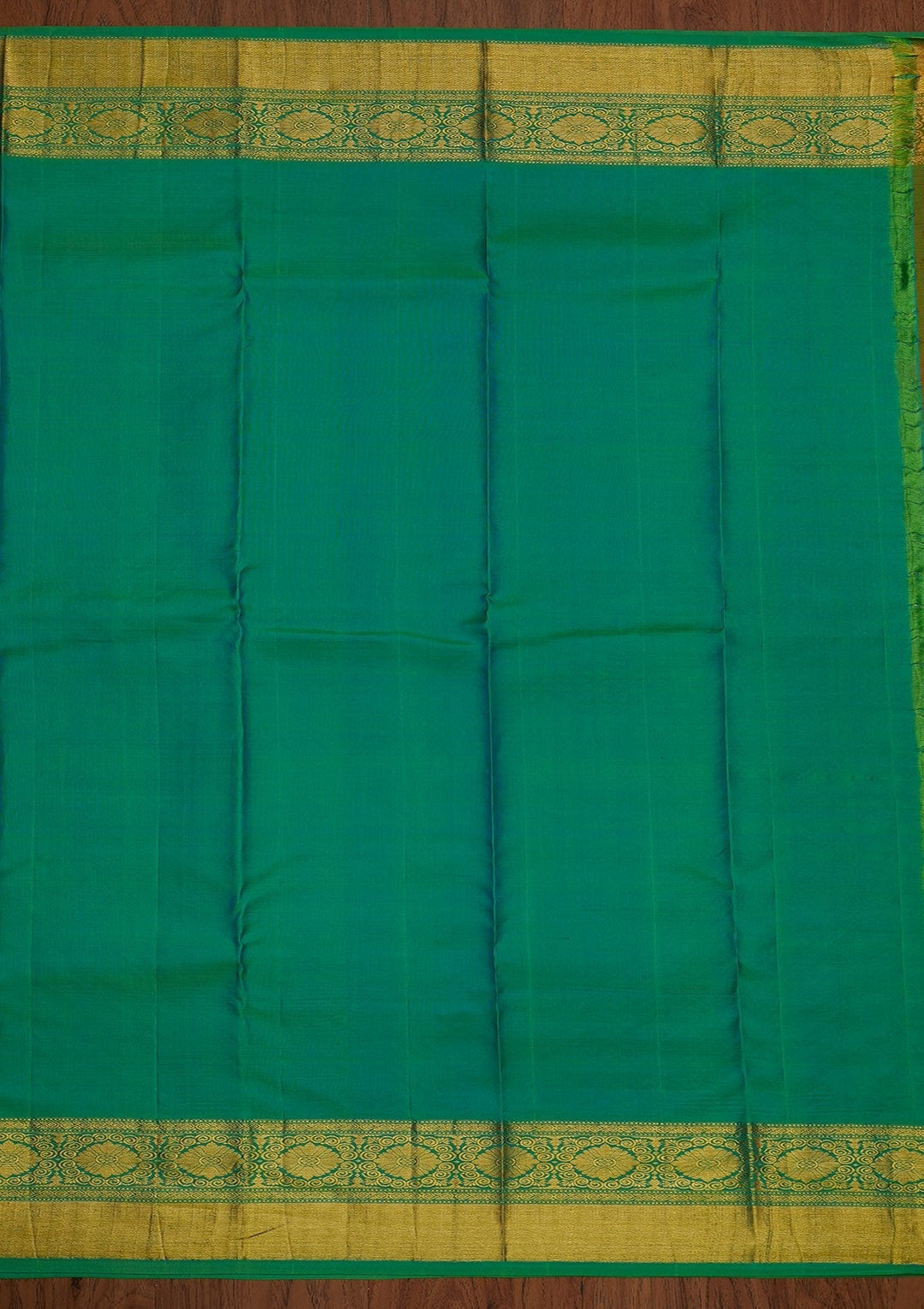 Parrot Green Zariwork Pure Silk Designer Saree - koskii
