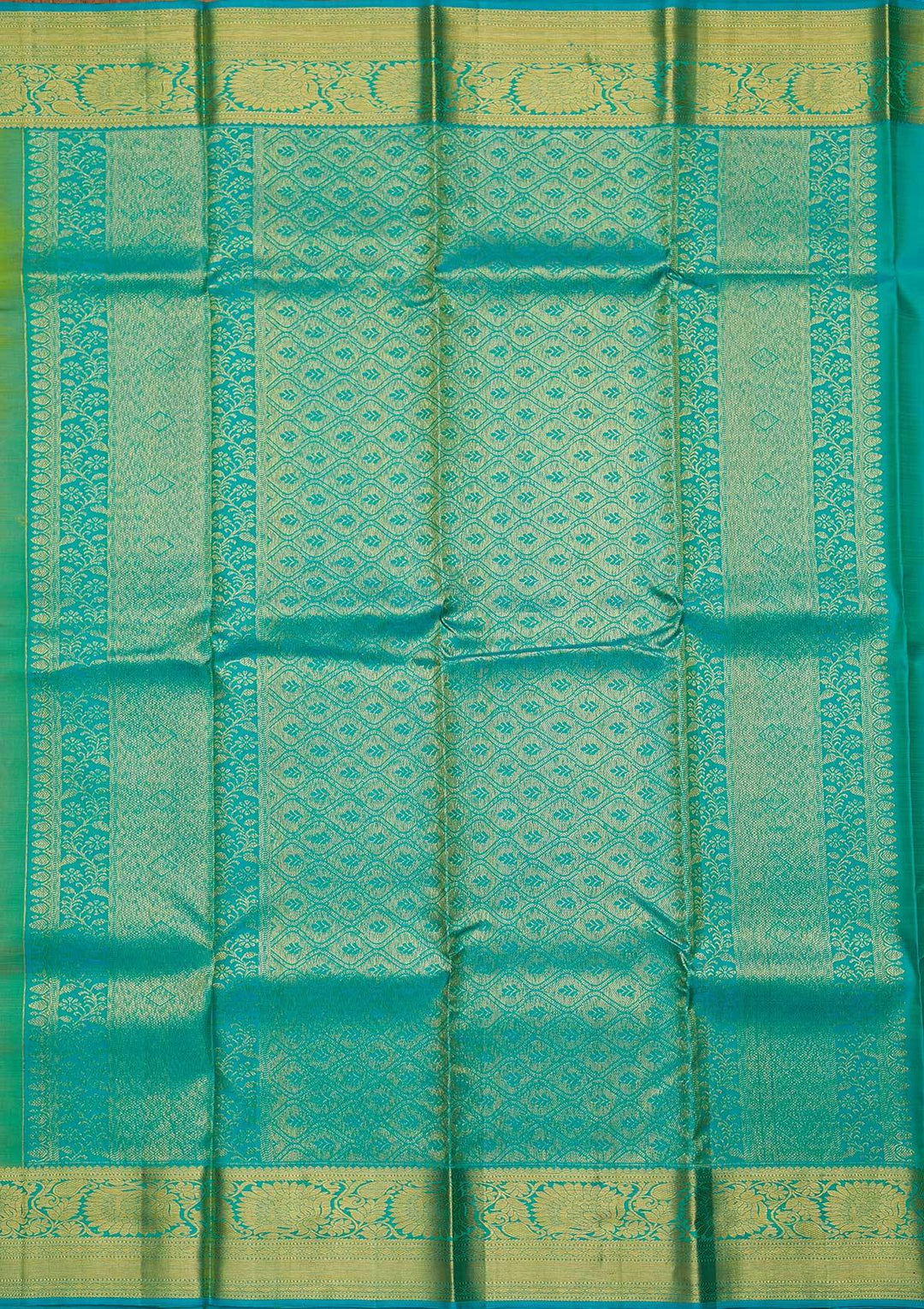 Parrot Green Zariwork Pure Silk Designer Saree - koskii