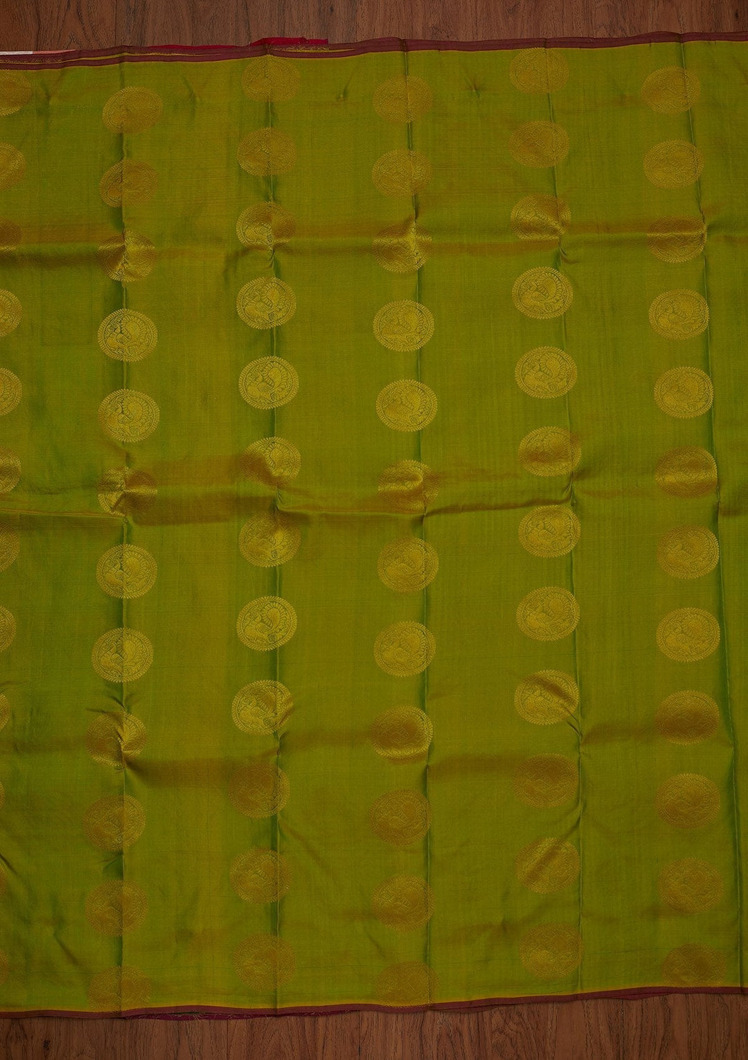 Parrot Green Zariwork Pure Silk Designer Saree - koskii