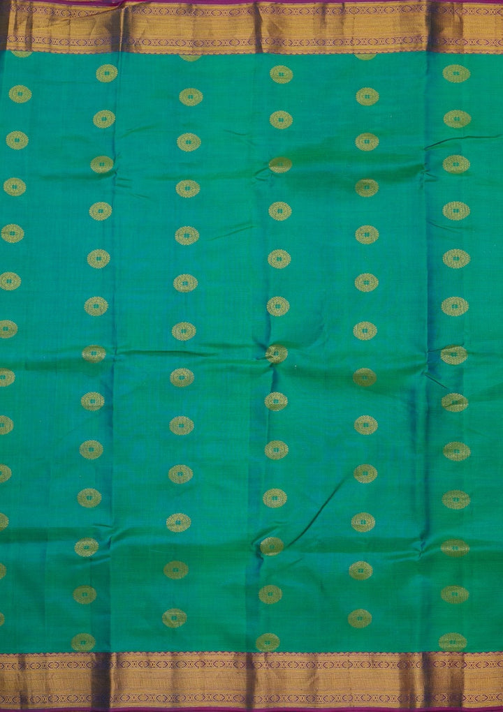 Parrot Green Zariwork Pure Silk Designer Saree - koskii