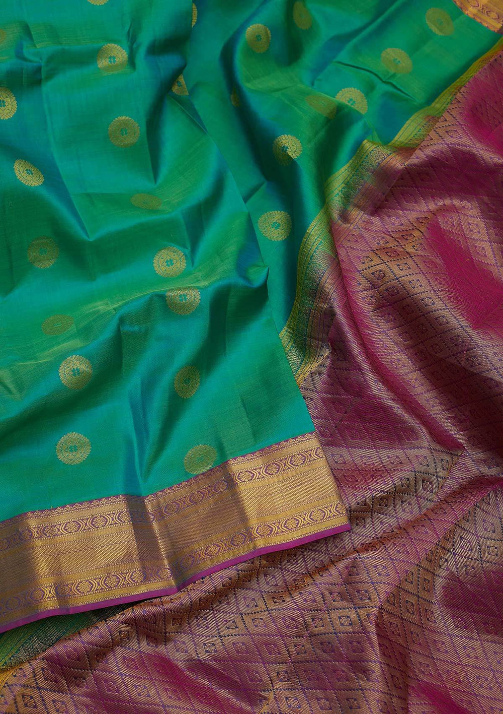 Parrot Green Zariwork Pure Silk Designer Saree - koskii