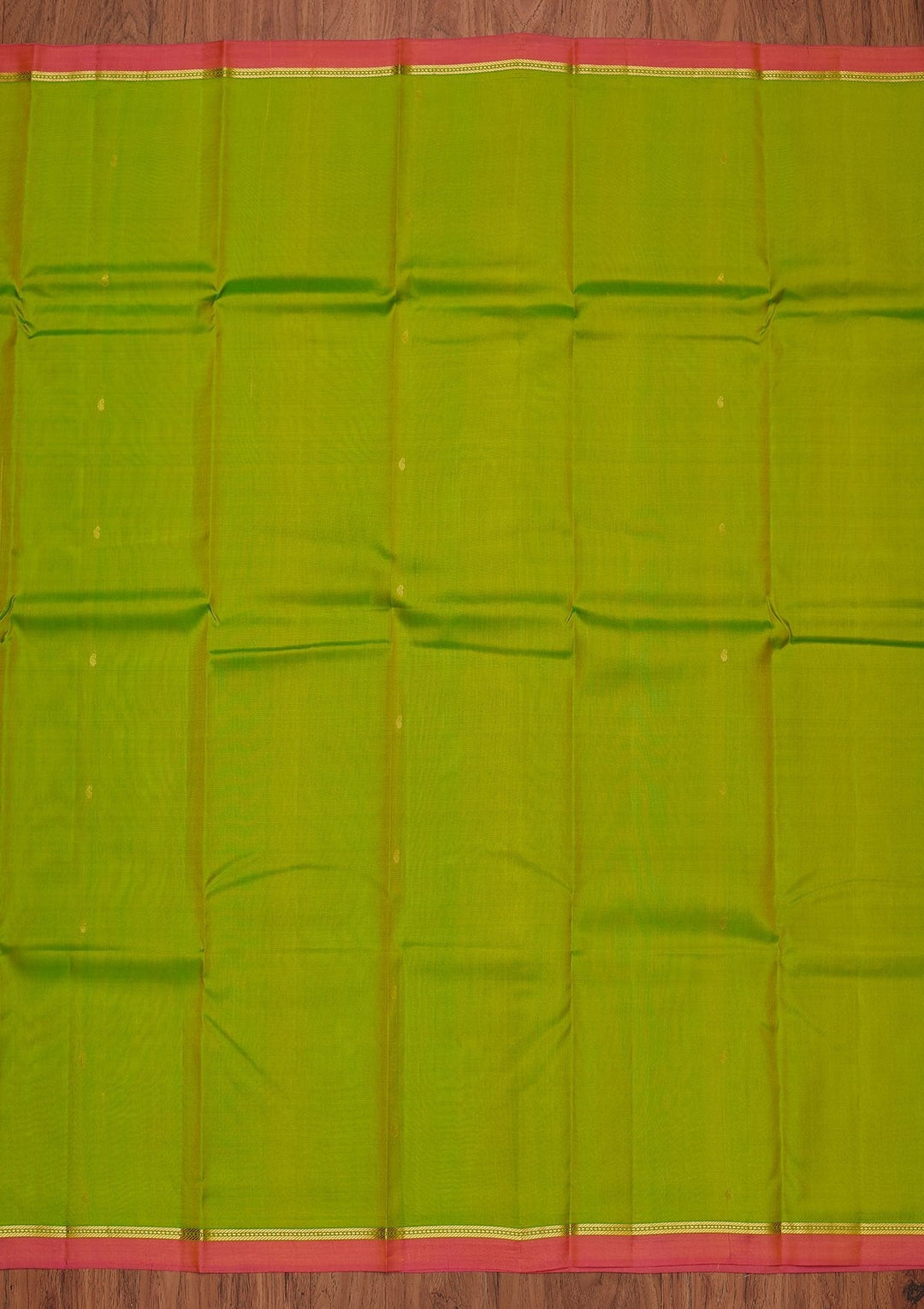 Parrot Green Zariwork Pure Silk Designer Unstitched Saree - Koskii