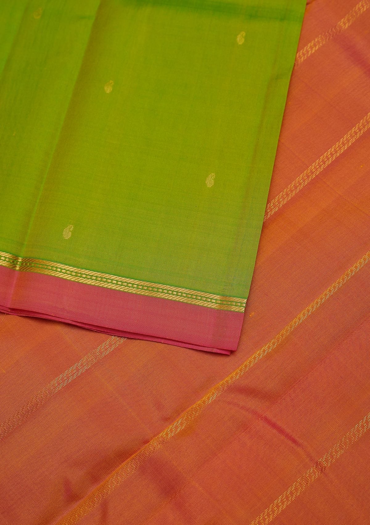 Parrot Green Zariwork Pure Silk Designer Unstitched Saree - Koskii
