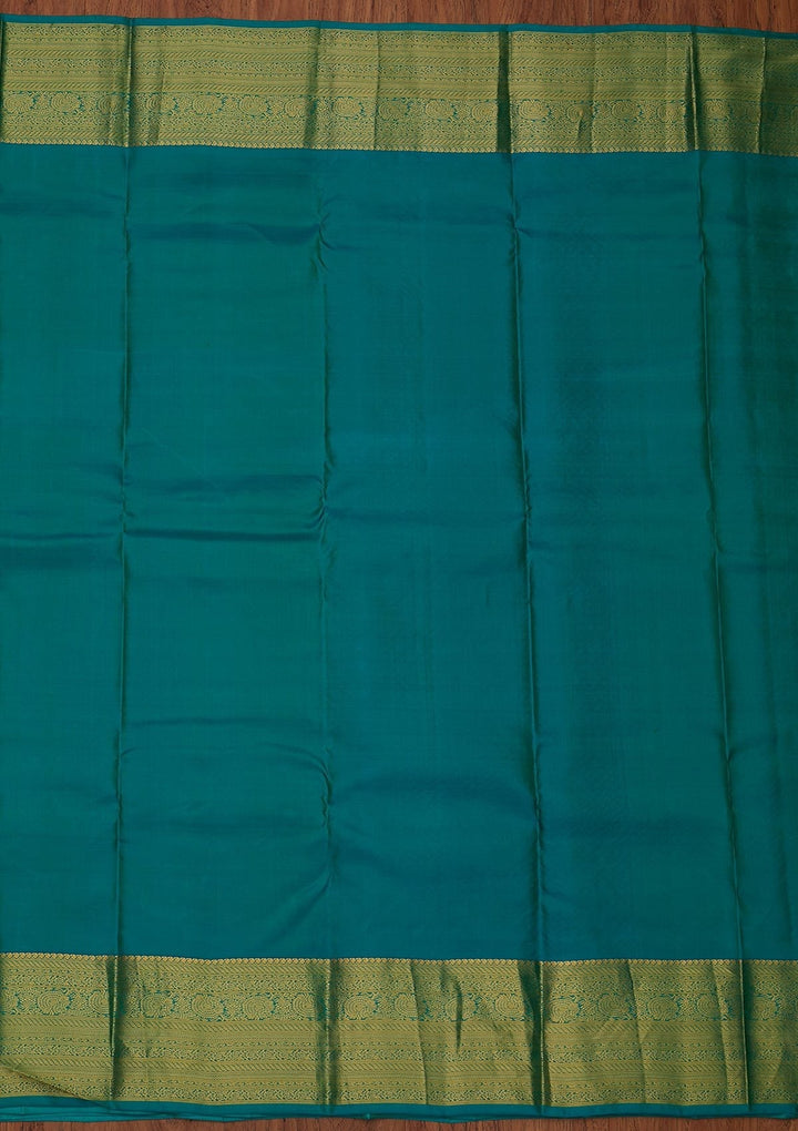 Parrot Green Zariwork Pure Silk Designer Unstitched Saree - Koskii