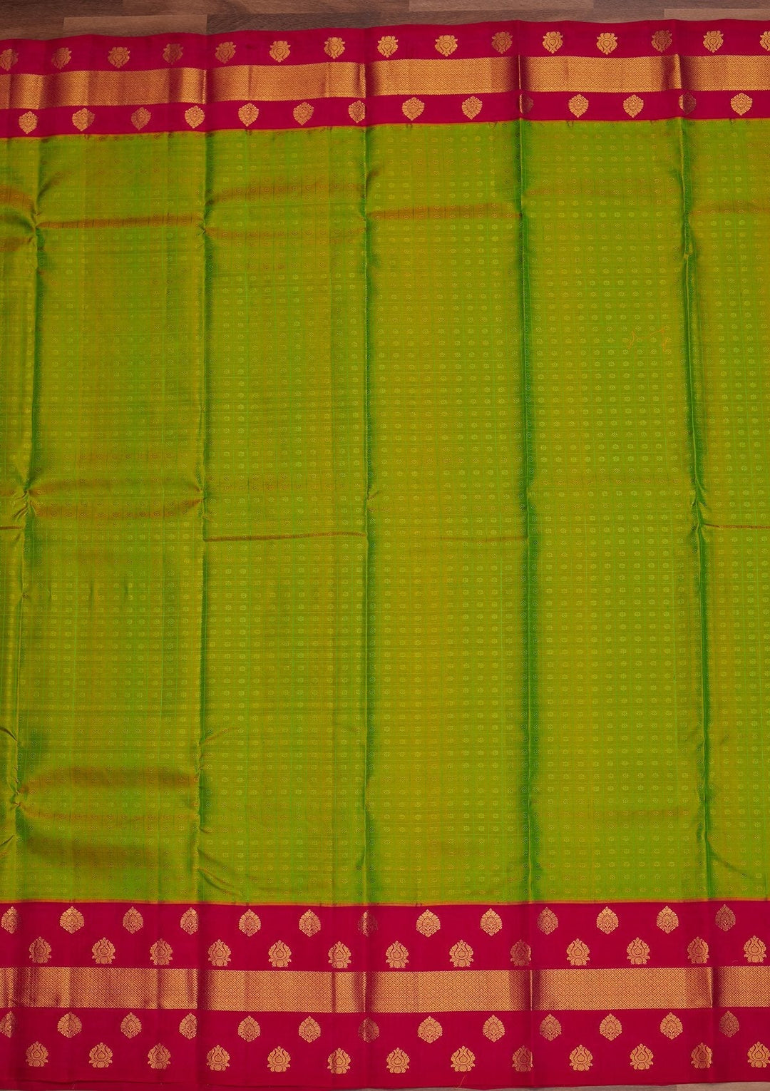 Parrot Green Zariwork Pure Silk Designer Saree - Koskii