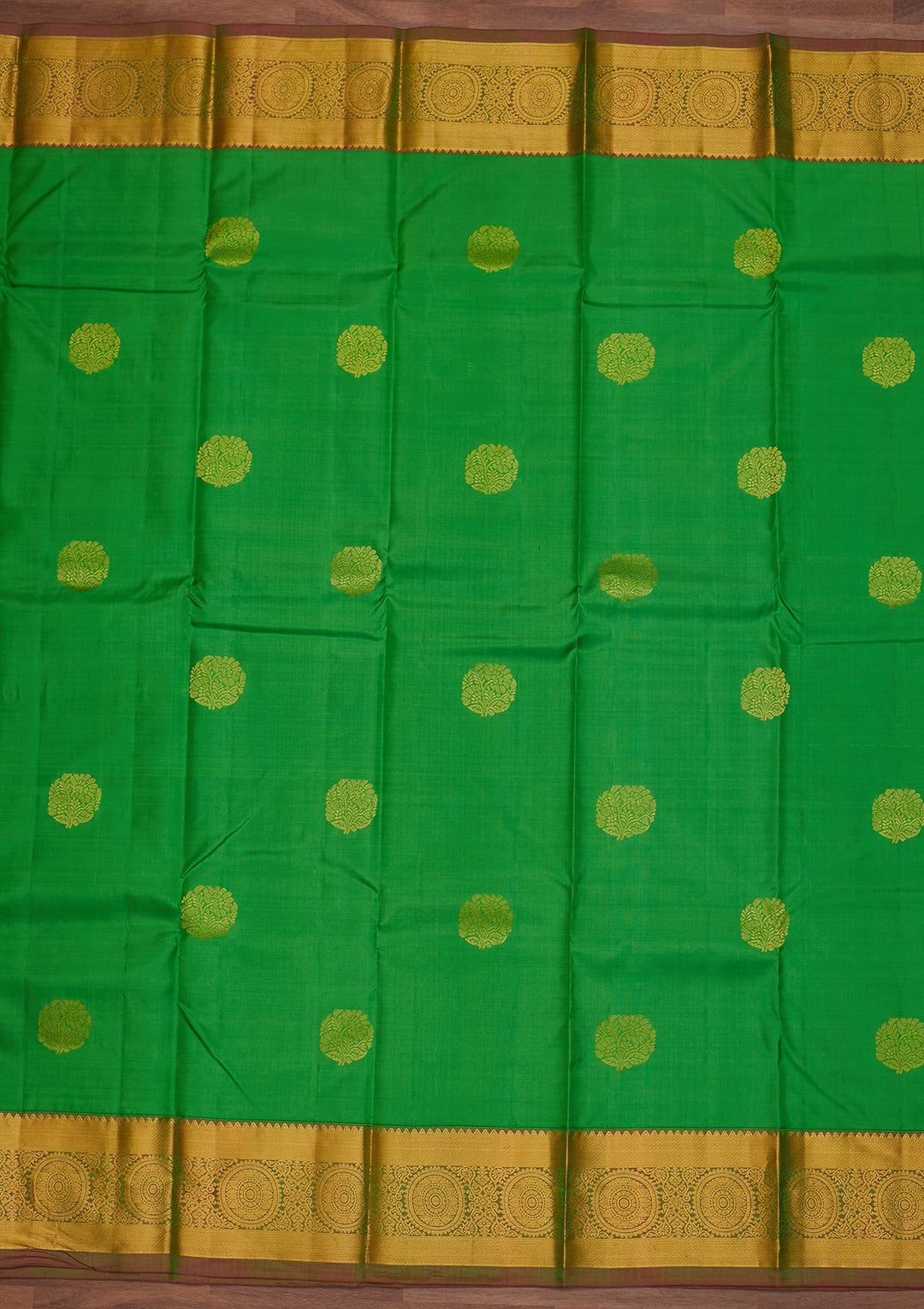 Parrot Green Zariwork Pure Silk Designer Saree - Koskii