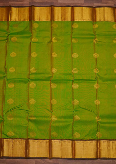 Parrot Green Zariwork Pure Silk Designer Saree - Koskii