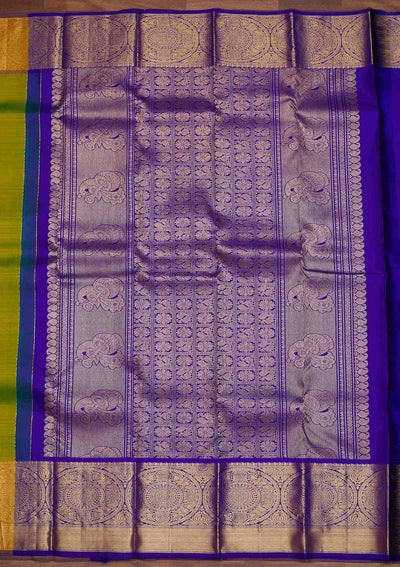 Parrot Green Zariwork Pure Silk Designer Saree - Koskii