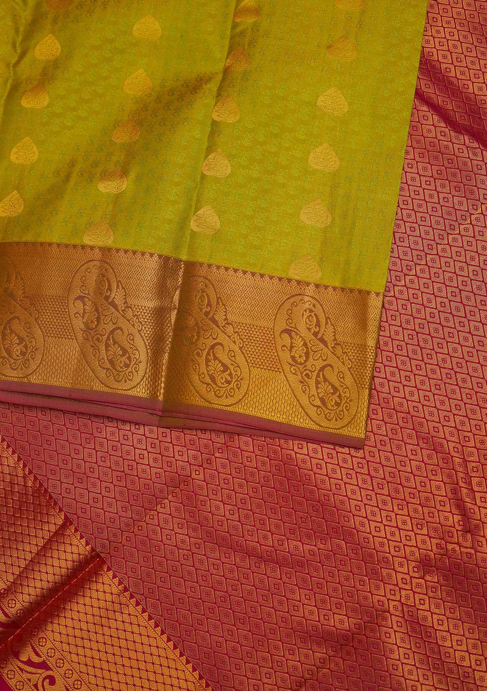 Parrot Green Zariwork Pure Silk Designer Saree - Koskii