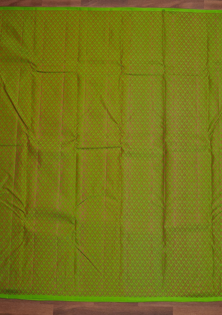 Parrot Green Zariwork Pure Silk Designer Saree - Koskii