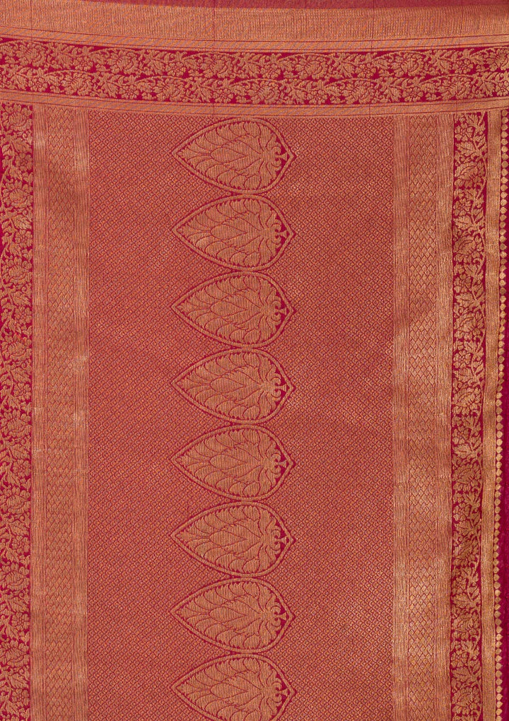 Parrot Green Zariwork Banarasi Saree-Koskii