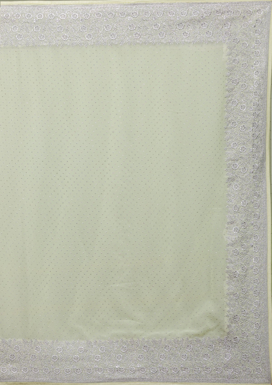 Parrot Green Zariwork Georgette Saree-Koskii