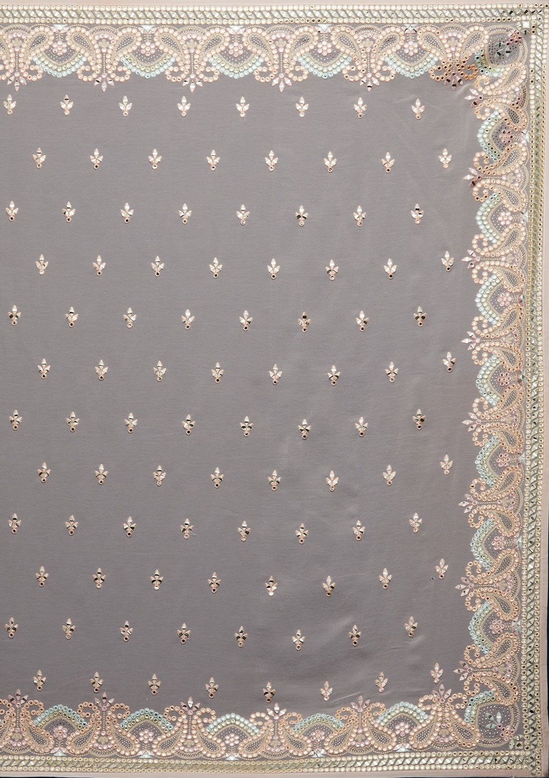 Peach Gotapatti Georgette Designer Saree - Koskii