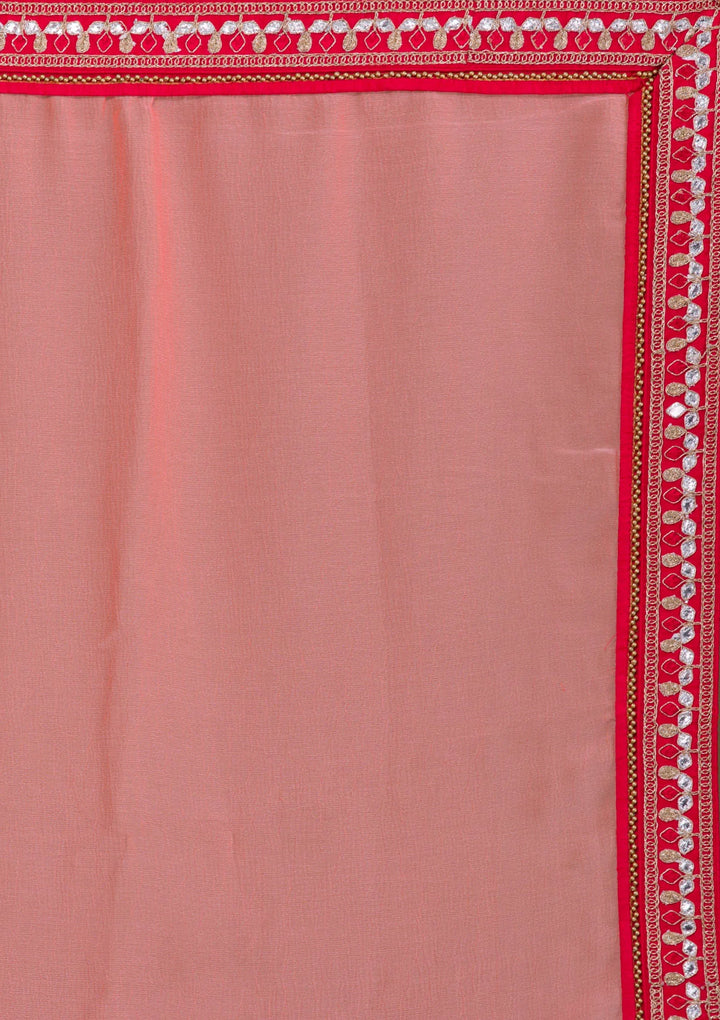 Peach Gotapatti Georgette Saree-Koskii