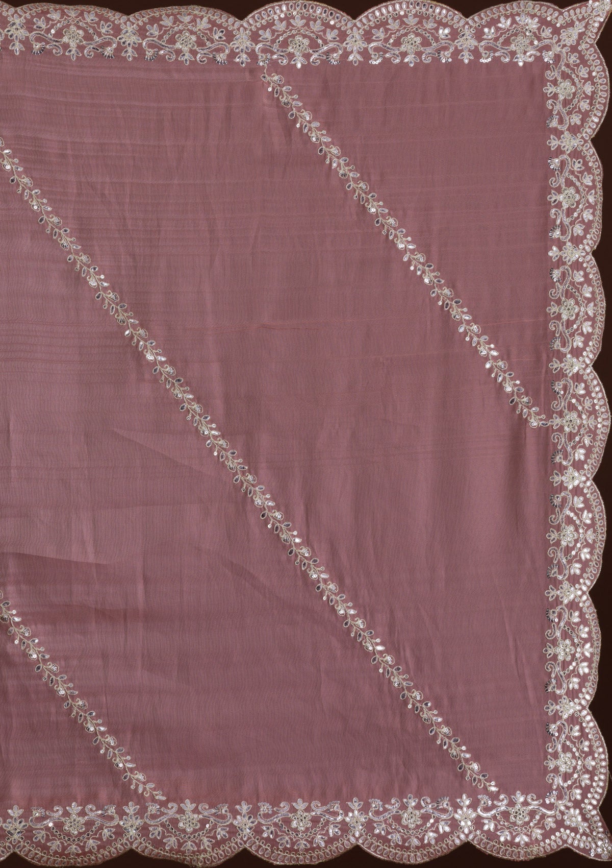 Peach Gotapatti Net Saree-Koskii