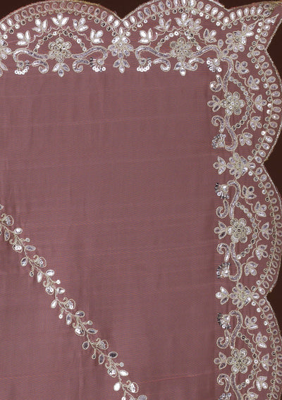 Peach Gotapatti Net Saree-Koskii