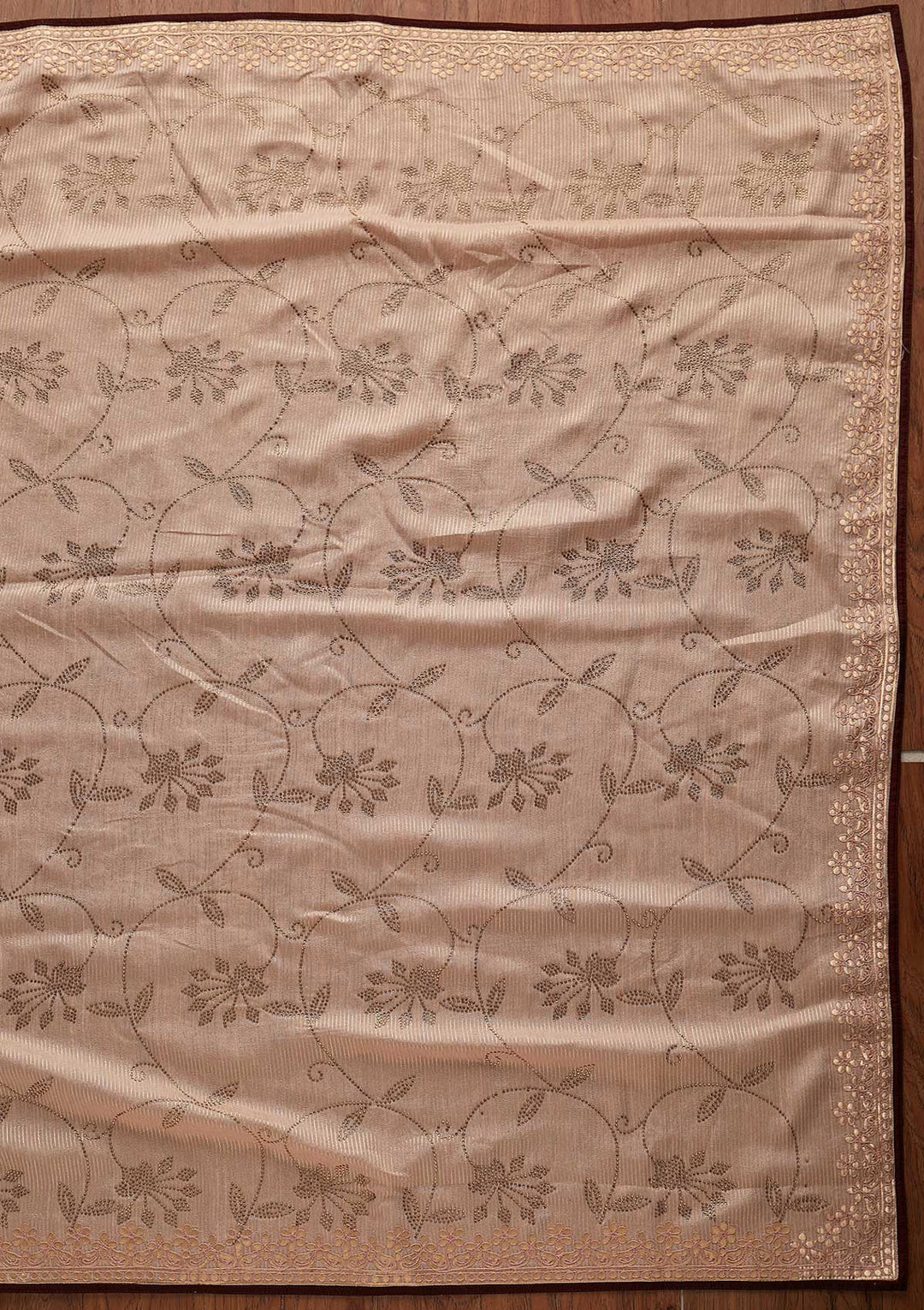 Peach Gotapatti Shimmer Designer Saree - koskii