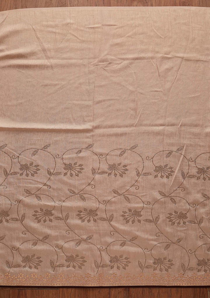 Peach Gotapatti Shimmer Designer Saree - koskii