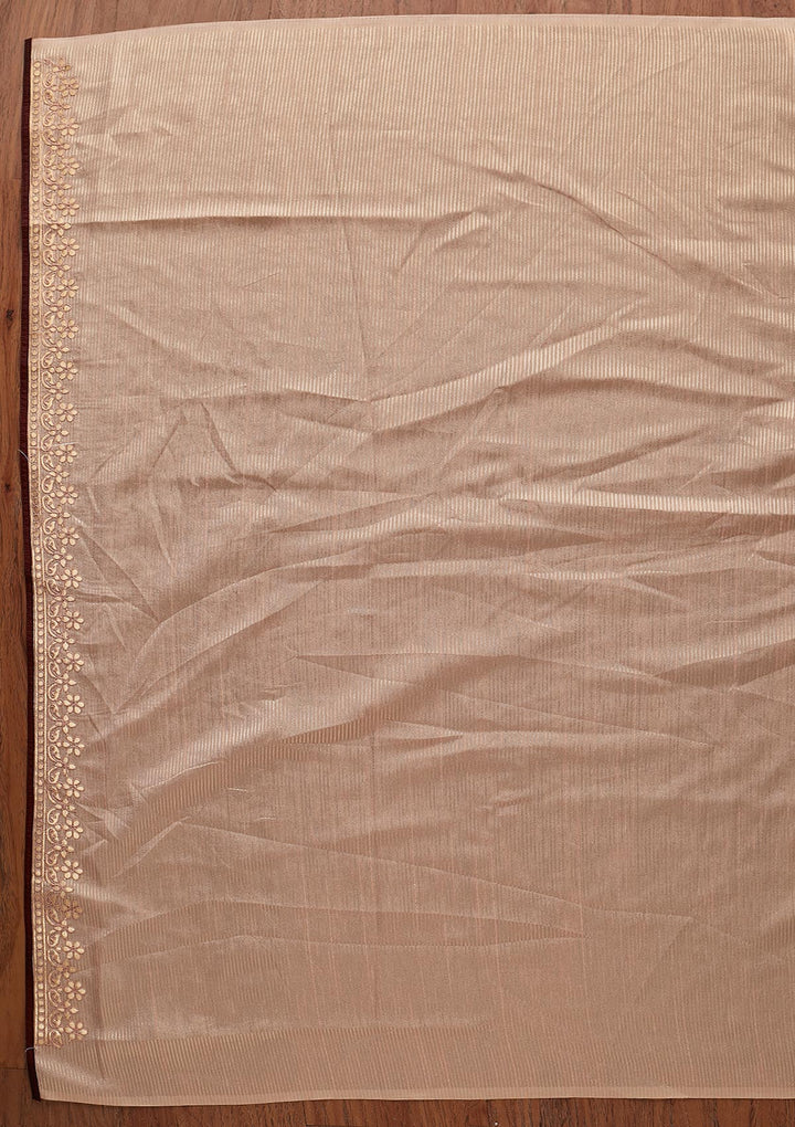 Peach Gotapatti Shimmer Designer Saree - koskii