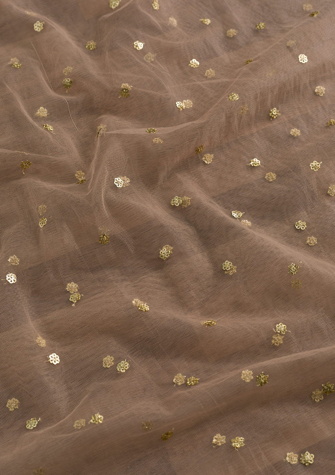 Peach Sequins Net Dupatta-Koskii