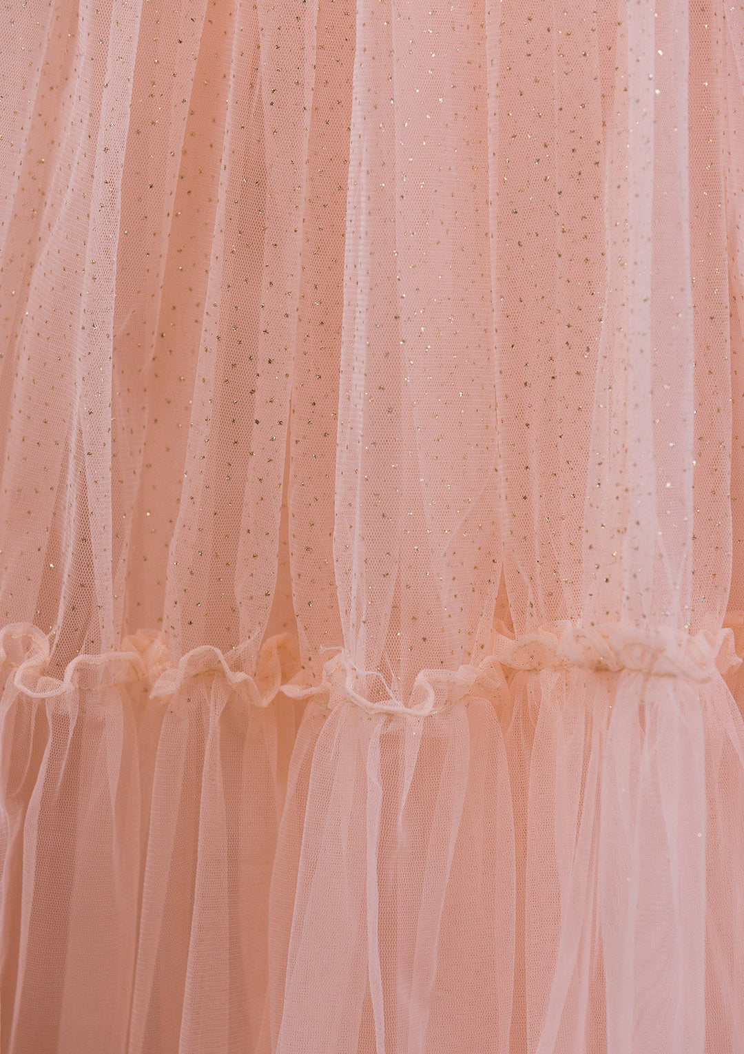 Peach Sequins Net Readymade Lehenga-Koskii