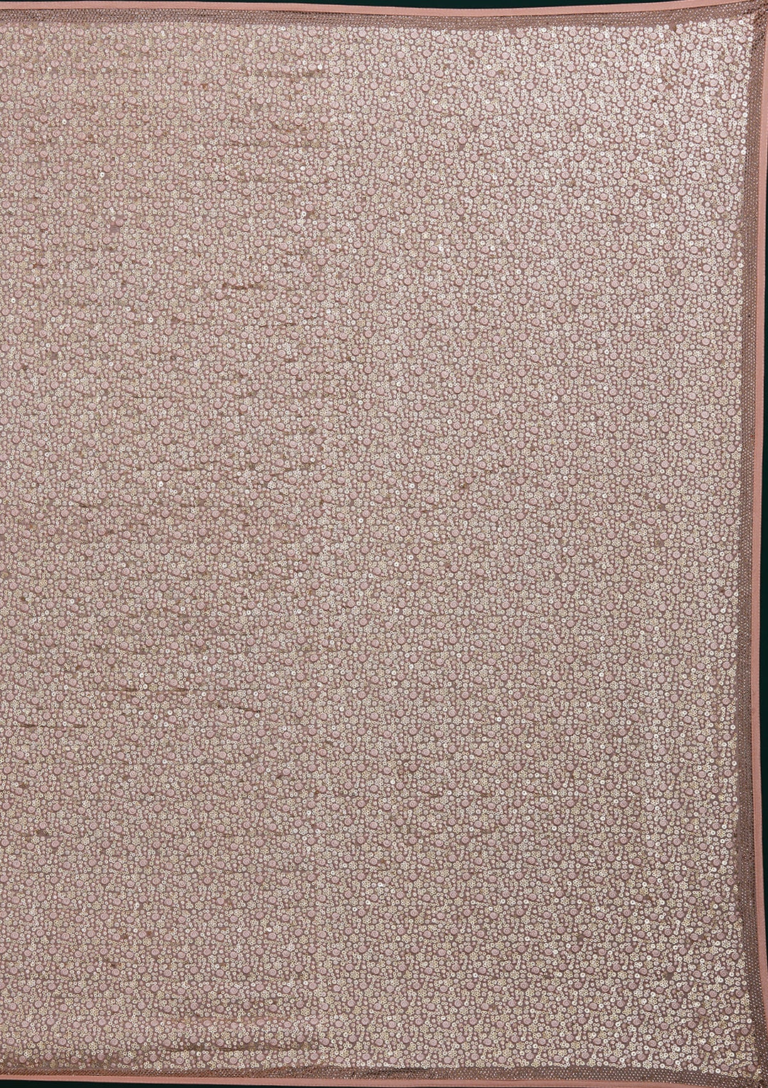 Peach Sequins Net Saree - Koskii
