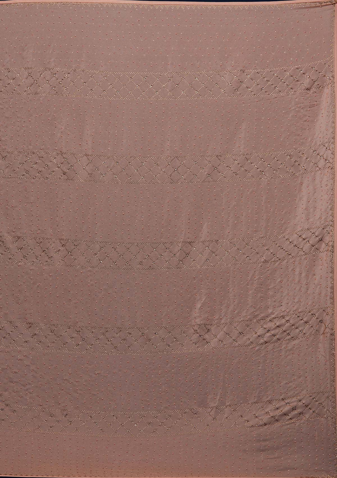 Peach Sequins Semi Crepe Designer Saree - Koskii