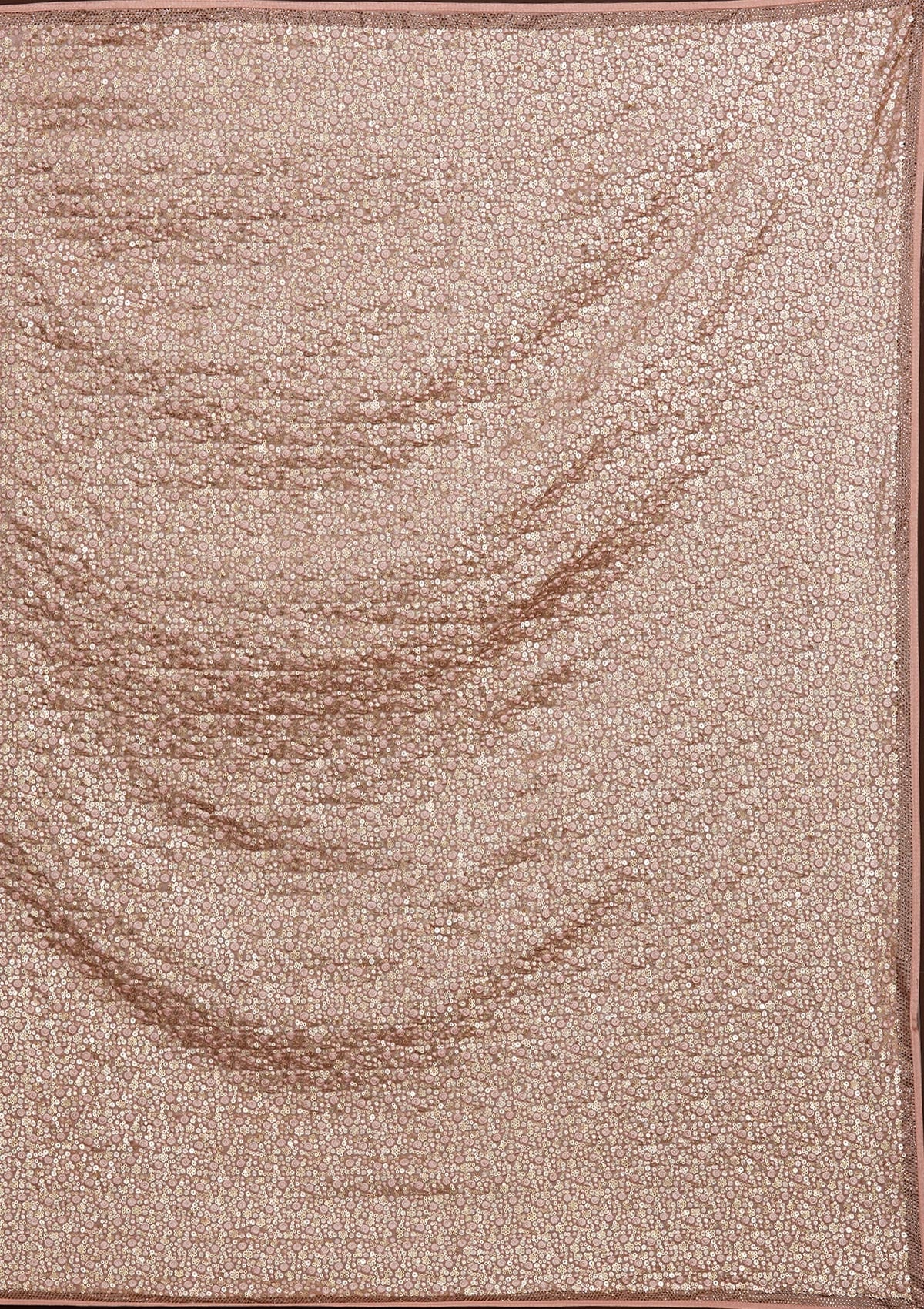 Peach Sequins Semi Crepe Saree-Koskii