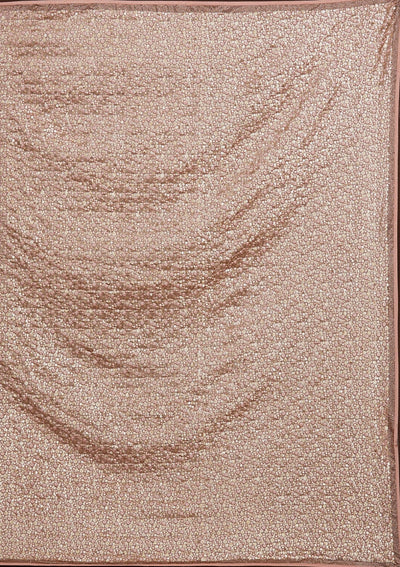 Peach Sequins Semi Crepe Saree-Koskii