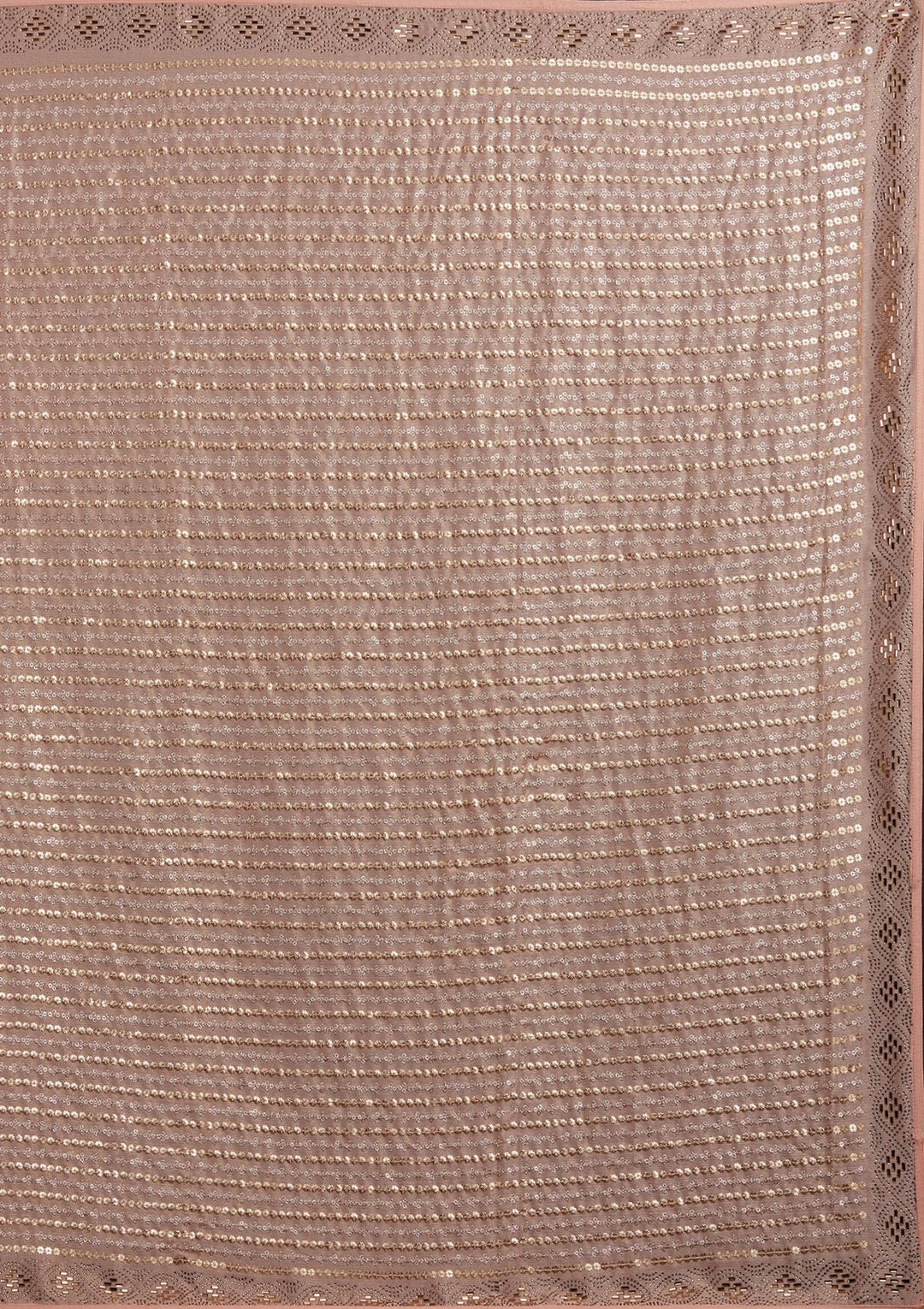 Peach Sequins Shimmer Designer Saree - Koskii