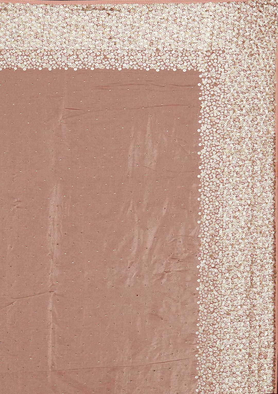 Peach Sequins Shimmer Saree-Koskii