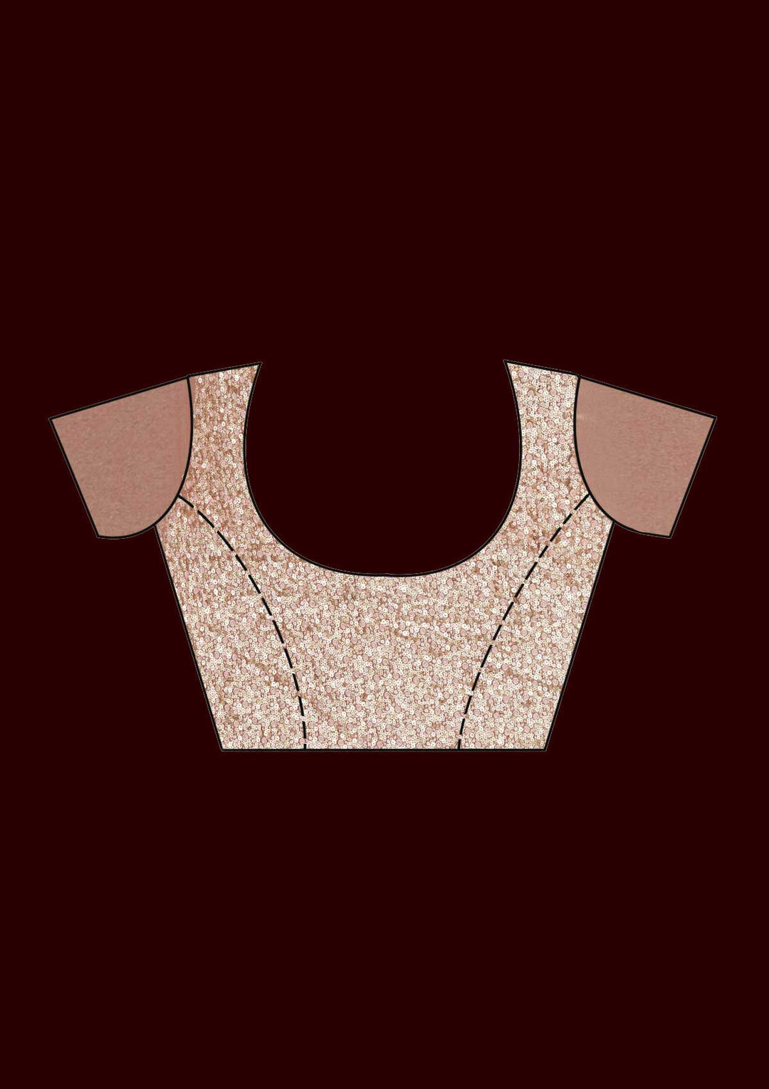 Peach Sequins Shimmer Saree-Koskii