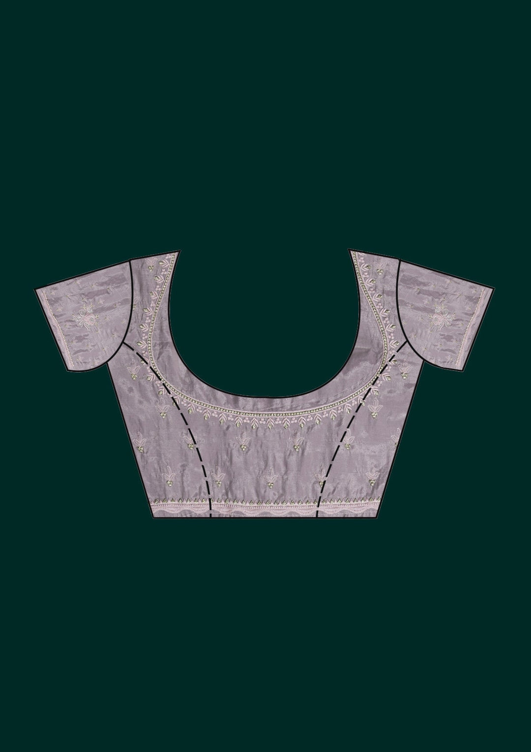 Peach Silver Stonework Tissue Saree - Koskii