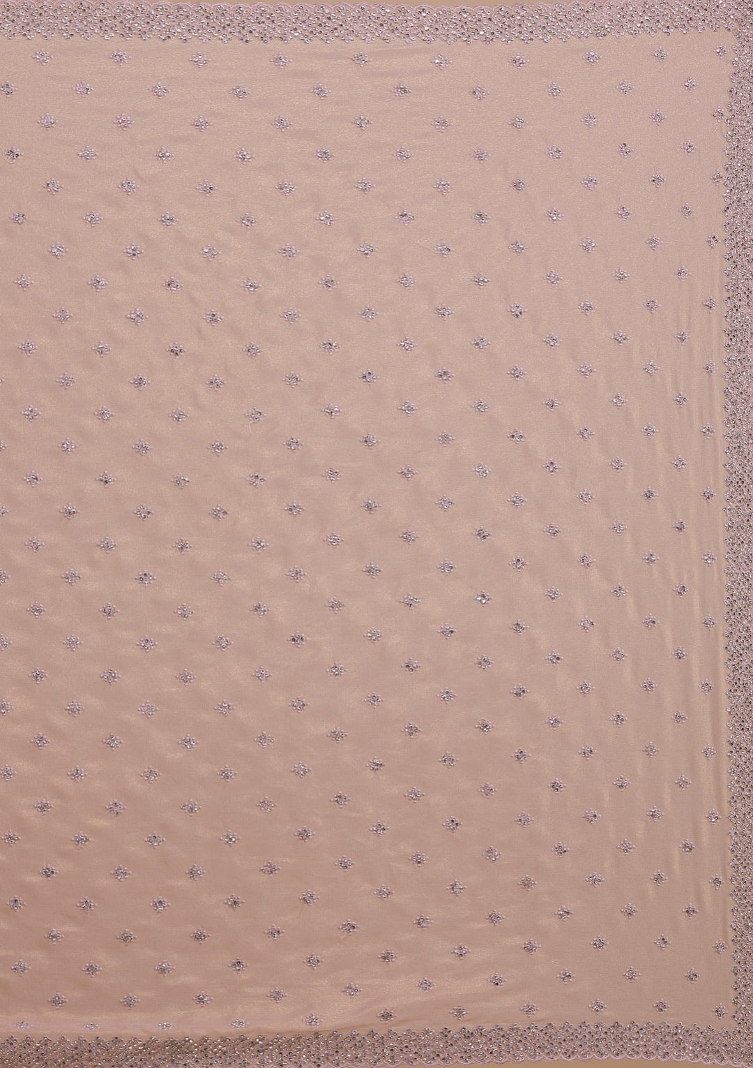 Peach Silver Stonework Georgette Saree-Koskii