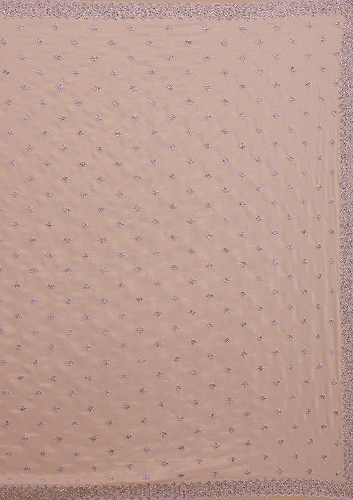 Peach Silver Stonework Georgette Saree-Koskii