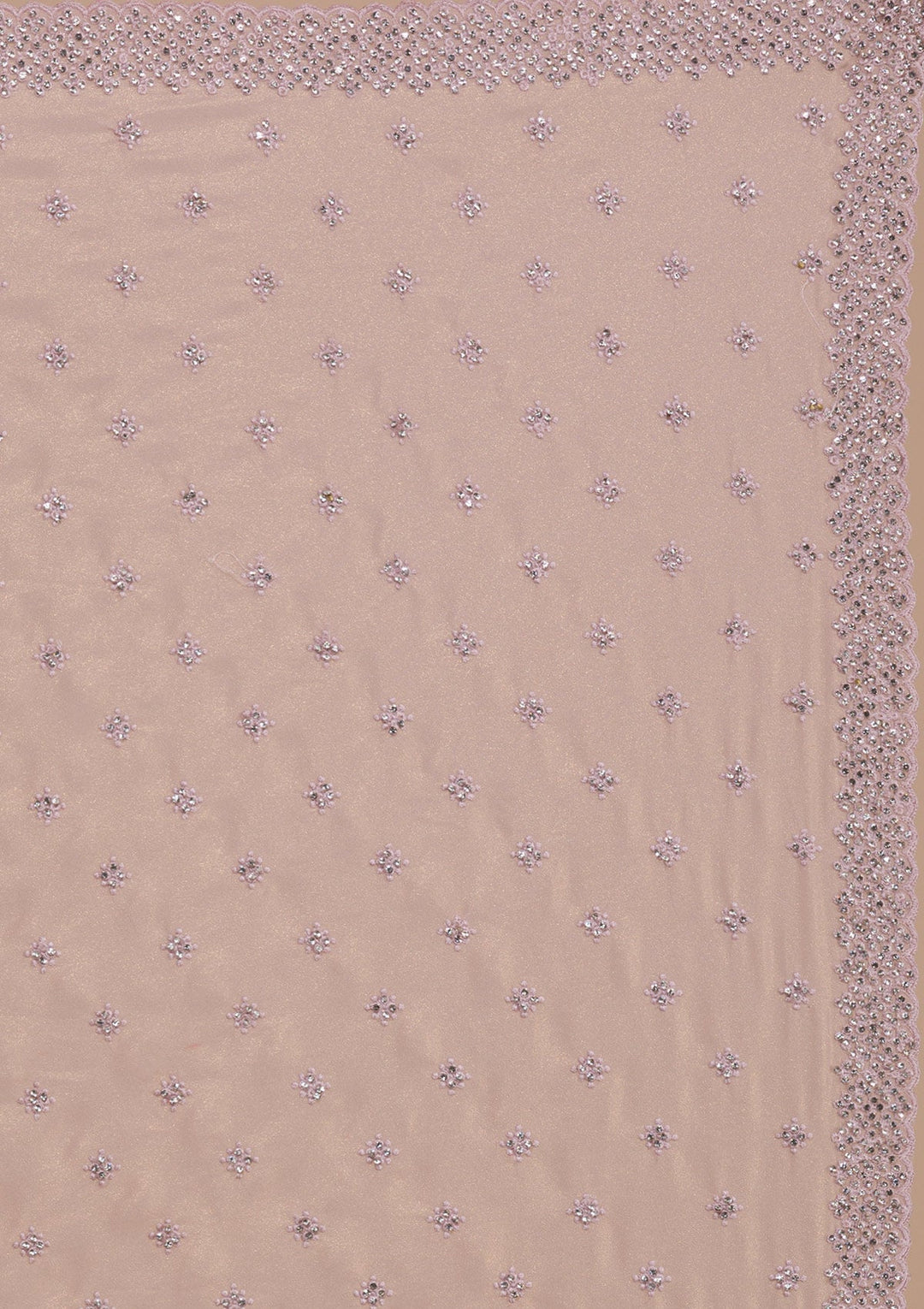 Peach Silver Stonework Georgette Saree-Koskii