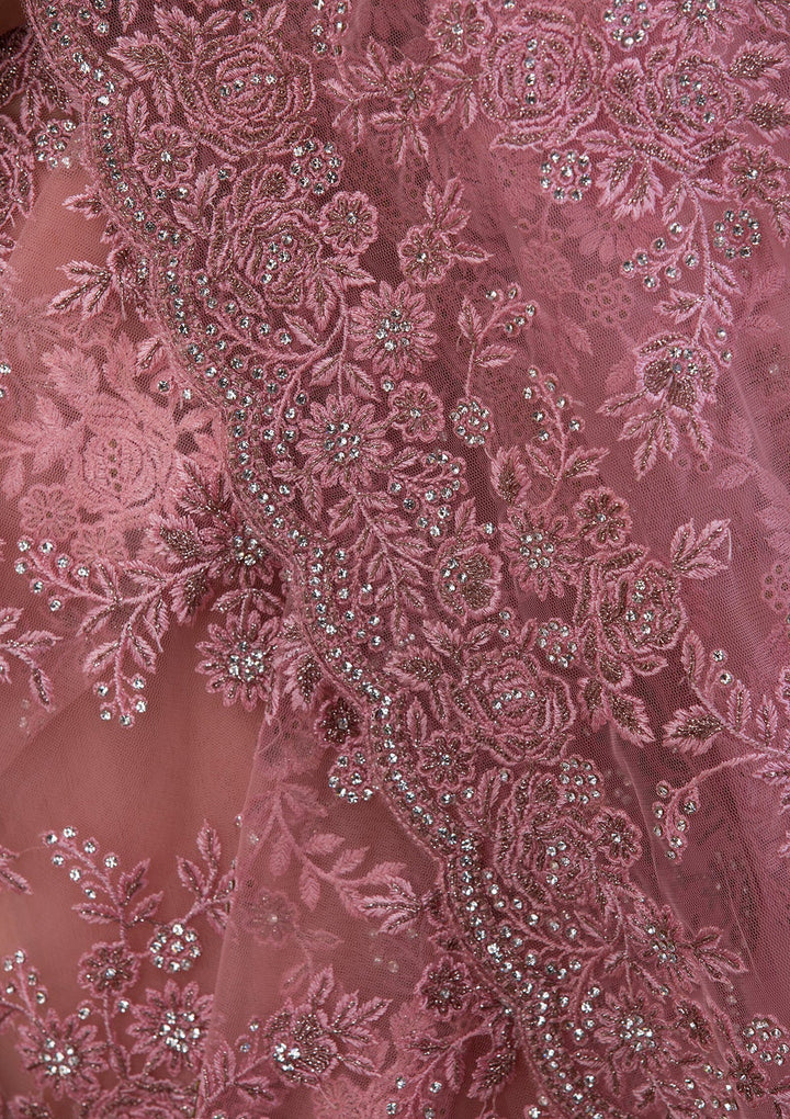 Peacock Blue Stonework Georgette Designer Saree-Koskii