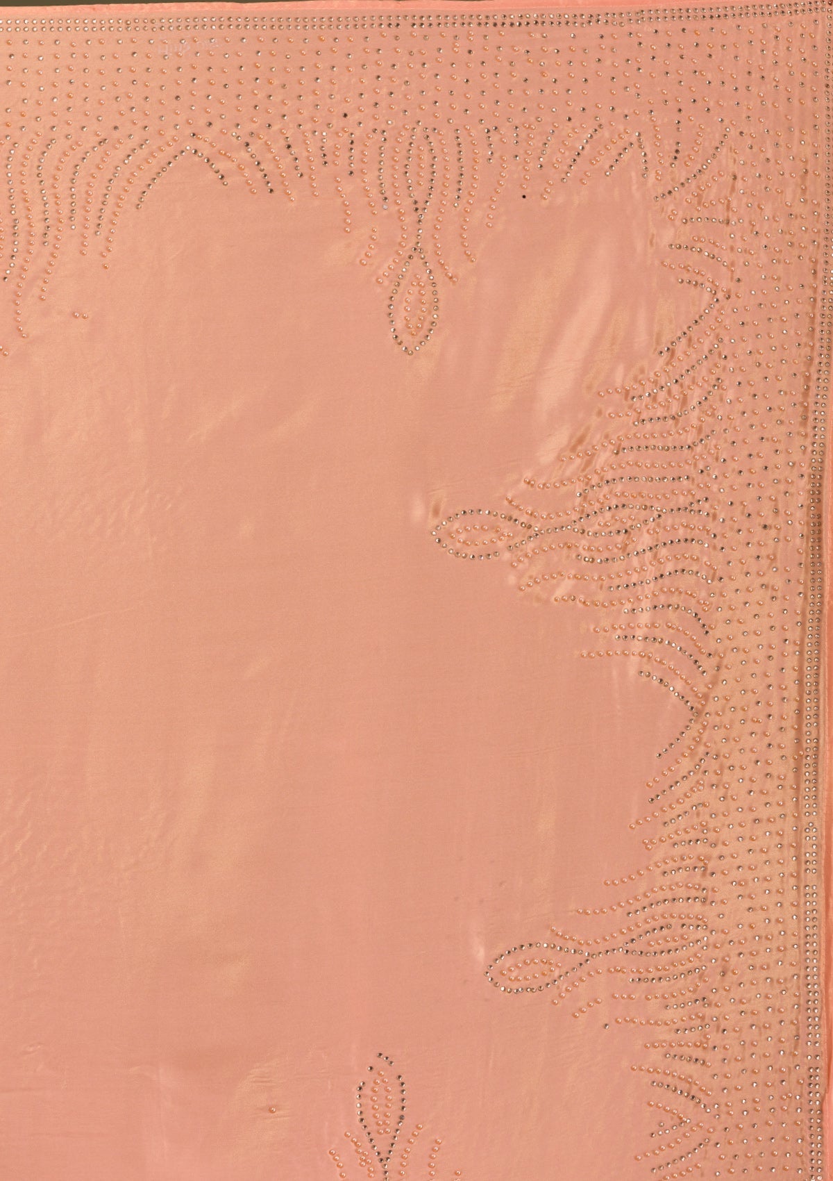 Peach Stonework Satin Saree-Koskii